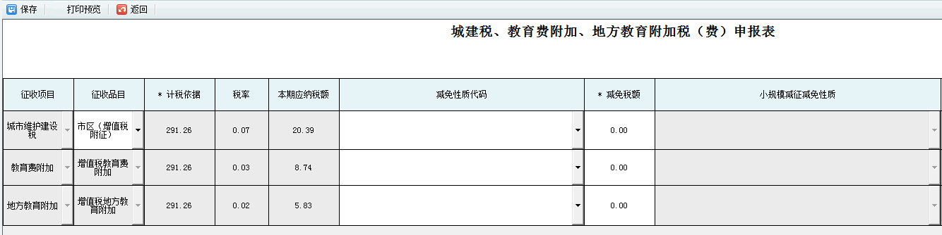 填寫附加稅（費(fèi)）申報(bào)表