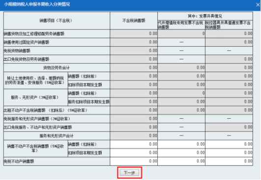 山西省電子稅務(wù)局小規(guī)模納稅人申報(bào)本期收入分類(lèi)情況