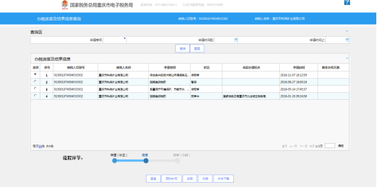 辦稅進(jìn)度及結(jié)果信息