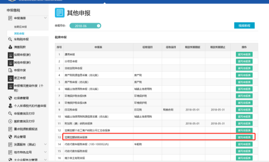 進入定期定額納稅申報表