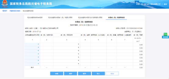 選擇本期減（免）稅額明細表