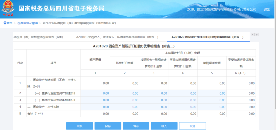 表中白色背景的為納稅人可以手工填寫