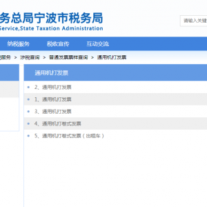 寧波市電子稅務(wù)局普通發(fā)票票樣查詢操作流程說明