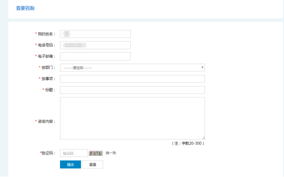 具體事項(xiàng)的咨詢