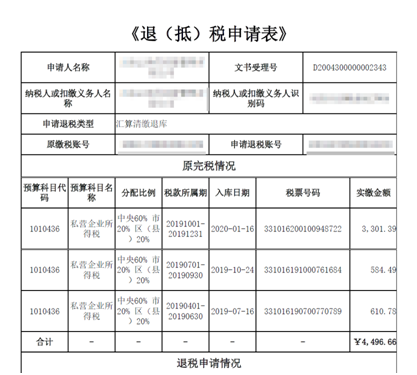 退（抵）稅申請(qǐng)書