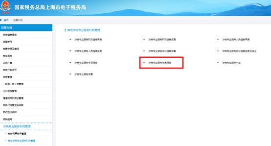 點擊“涉稅專業(yè)服務(wù)年度報告”