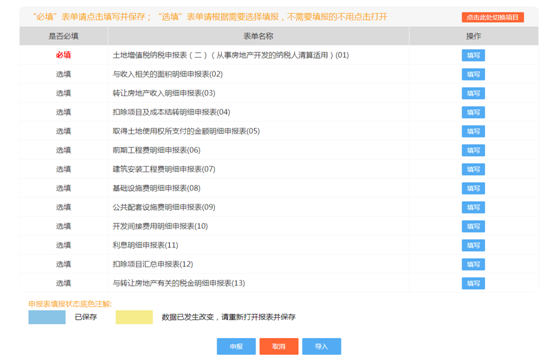 土地增值稅納稅申報(bào)表（二）