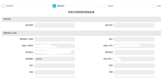 系統(tǒng)將提供納稅人預(yù)覽填寫的表單信息