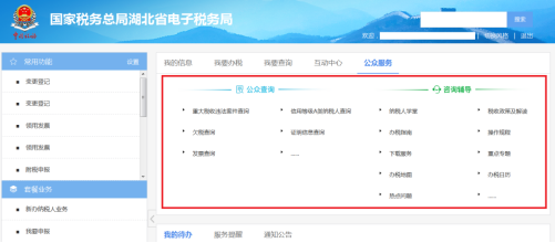 湖北省電子稅務局公眾服務