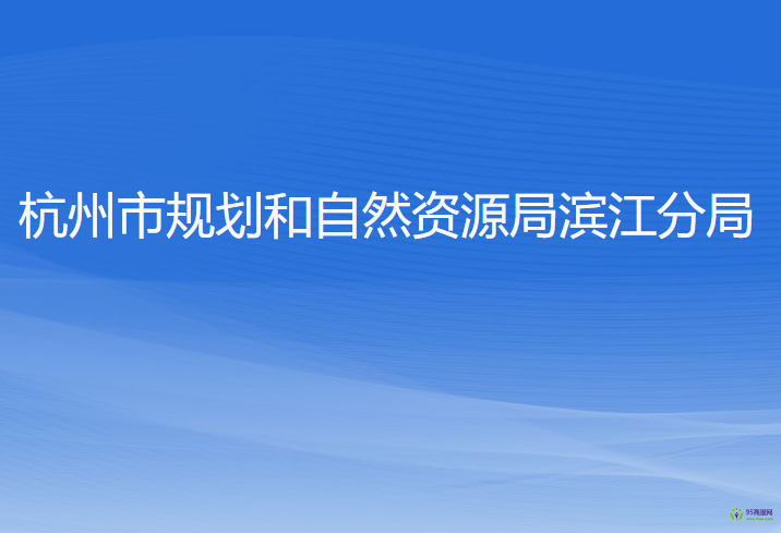 杭州市規(guī)劃和自然資源局濱江分局